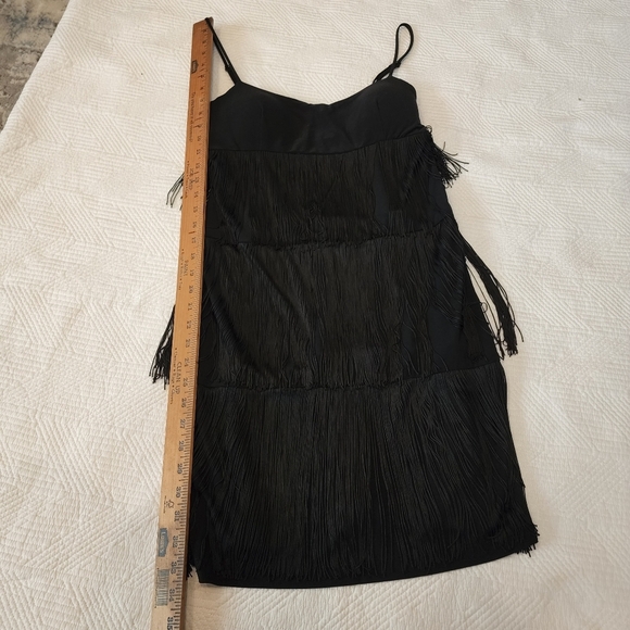 Boston Proper fringe black mini dress sleeveless size xs - Picture 12 of 13